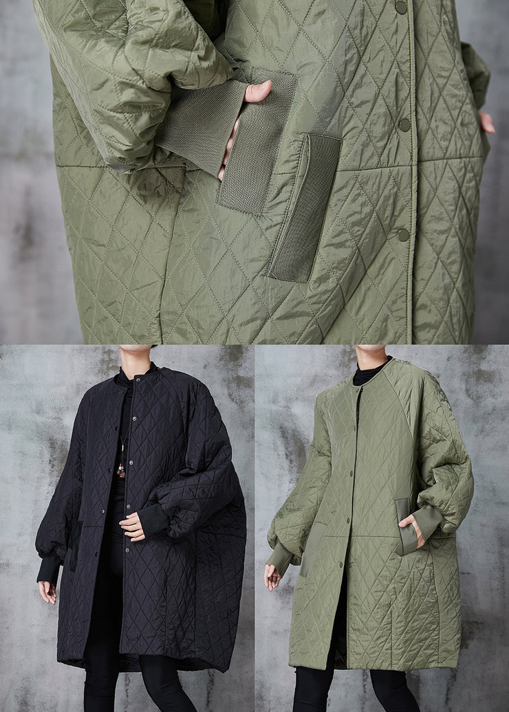 Boutique Black Oversized Patchwork Fine Cotton Filled Jacket In Winter
