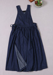 Boutique Blue Cinched Pockets denim Mini Dresses Spring