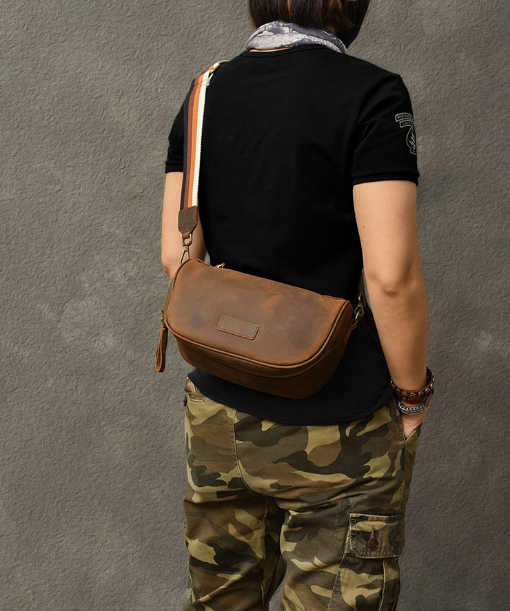 Boutique Brown Calf Leather Messenger Bag
