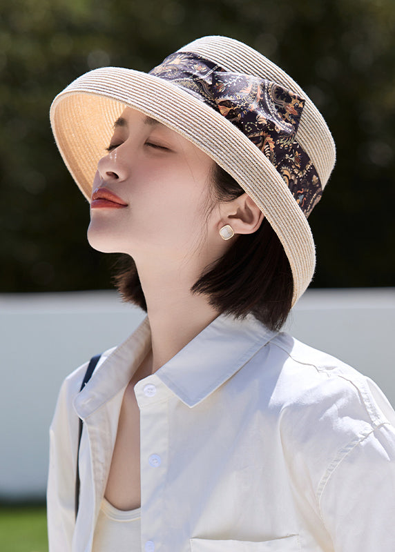 Boutique Classy Black Holiday Straw Woven Floppy Sun Hat