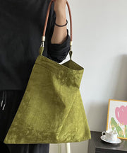Boutique Green Jacquard Silk Vintage Satchel Handbag