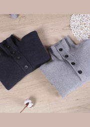 Boutique Grey Knit Casual Fall Sweater - SooLinen