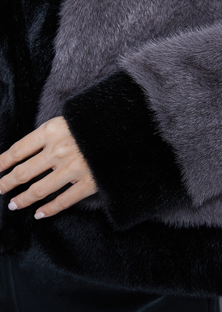 Boutique Grey Oversized Warm Fuzzy Fur Fluffy Coats Winter