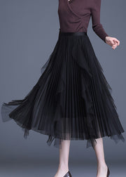 Boutique Grey Patchwork design Asymmetrical Fall Skirts