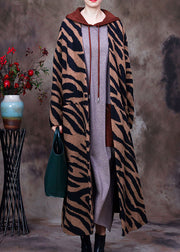 Boutique Leopard V Neck Bat wing Sleeve fashion Winter Woolen Coats
