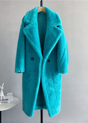 Boutique Loose Rose Notched Pockets Button Wool Coat Winter