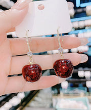 Boutique Mulberry Copper Overgild Zircon Cherry Drop Earrings