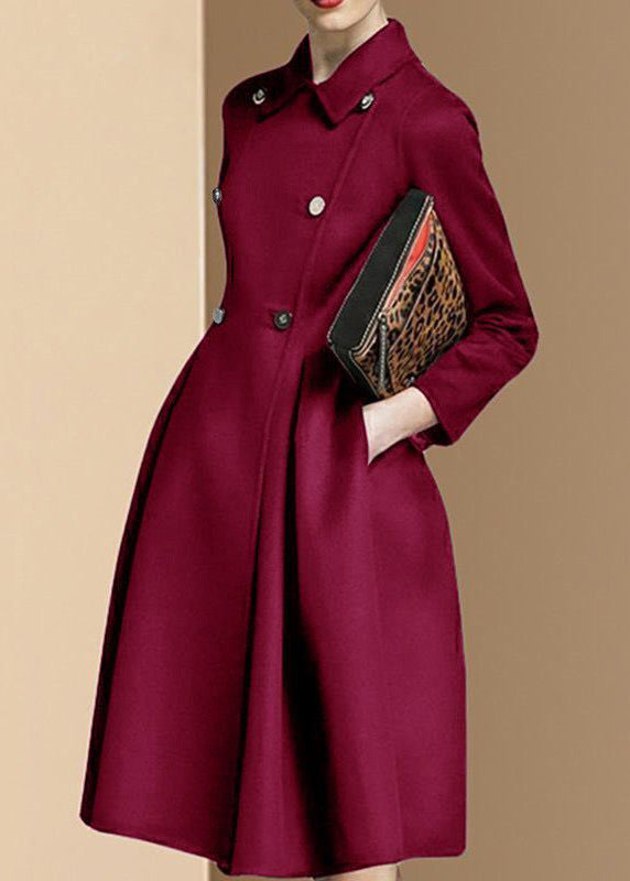 Boutique Mulberry Double Breast Slim Fit Woolen Trench Winter