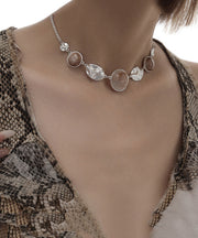 Boutique Original Design Patchwork Silver Clavicle Necklace