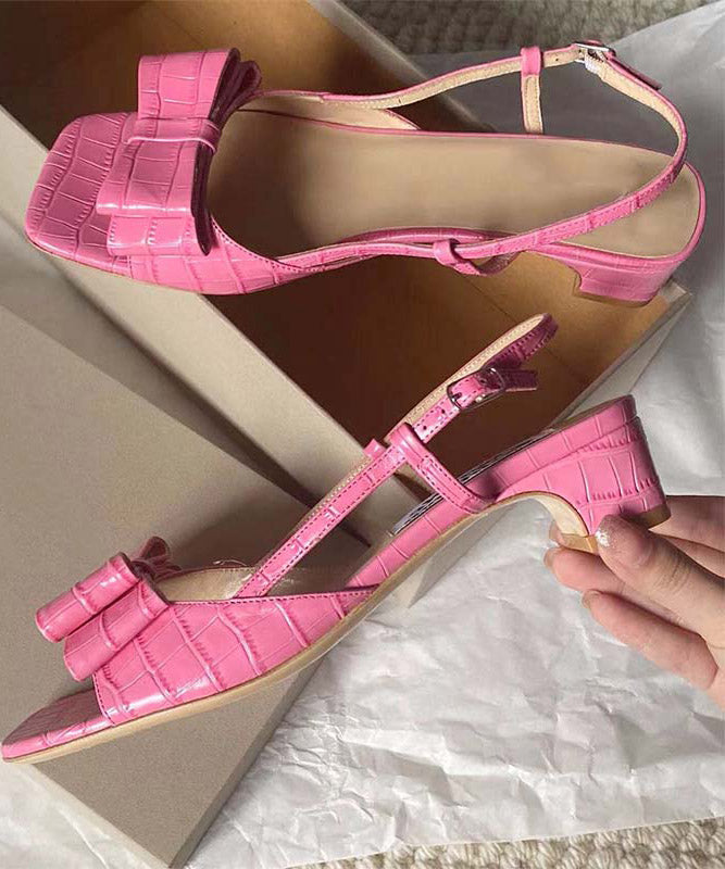 Boutique Pink Faux Leather Buckle Strap Sandals