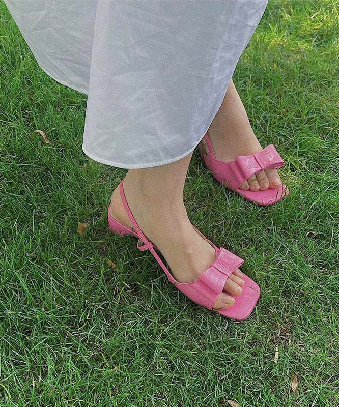 Boutique Pink Faux Leather Buckle Strap Sandals