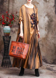 Boutique Print Cinched Silk asymmetrical design Dress Summer - SooLinen