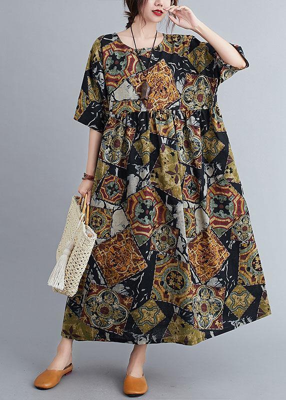 Boutique Print Summer Casual Half Sleeve Dresses - SooLinen