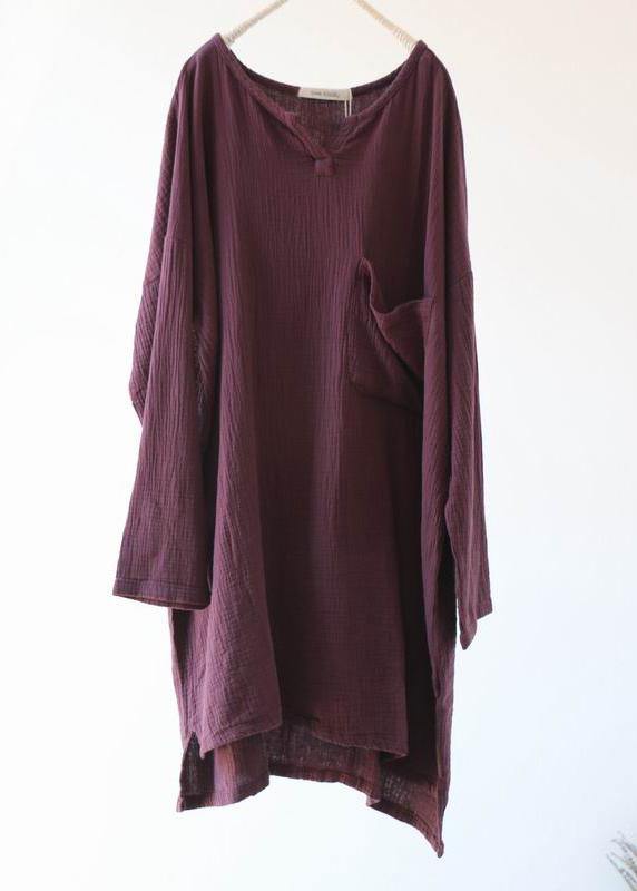 Boutique Purple Dress Side Open Spring Dresses - SooLinen