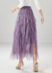 Boutique Purple High Waist Tulle Skirt Summer