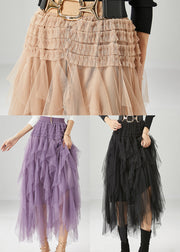 Boutique Purple High Waist Tulle Skirt Summer