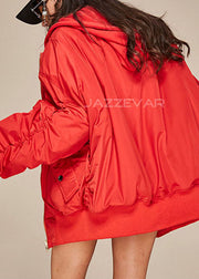 Boutique Red Thick Warm Regular Winter Cotton Jacket
