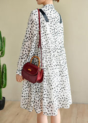Boutique White Dot Chiffon Pockets Summer Dresses - SooLinen