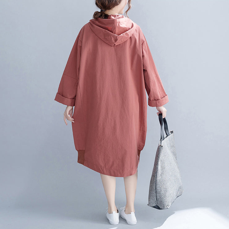 Brand Plus Size Women Lady Hooded Female Casual Loose Dress