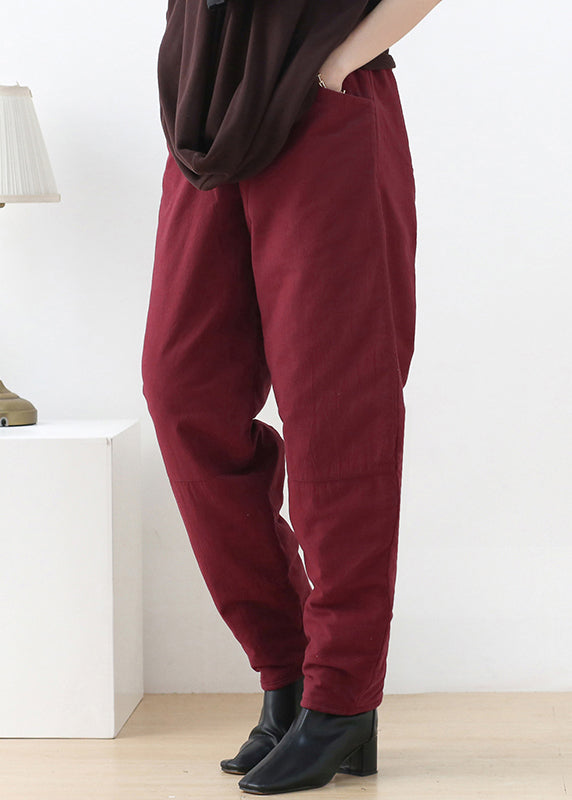 Brief Mulberry Pockets Thick Beam Pants Winter