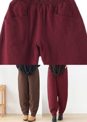 Brief Mulberry Pockets Thick Beam Pants Winter