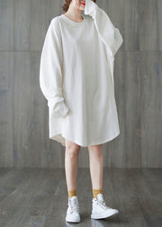 Brief White O-Neck Cotton Long T Shirts Long Sleeve