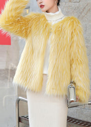 Brief White O-Neck Leather And Furr Coats Long Sleeve
