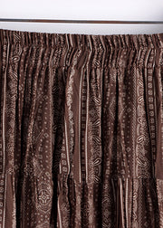 Brown Print Higt Waist A Line Skirt Fall