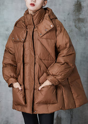 Caramel Fine Cotton Filled Jacket Oversized Pockets Winter
