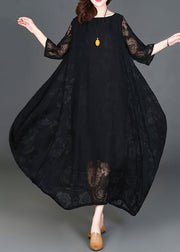 Casual Black Loose Cozy Long Dresses Summer