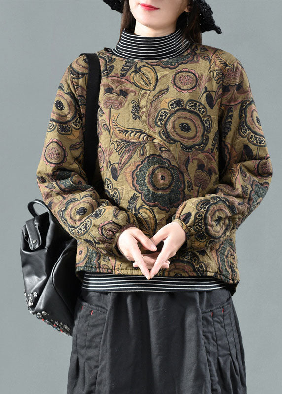 Lässiger schwarzer O-Neck-Print mit feiner Baumwolle gefüllter Pullover Streetwear Spring