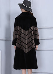 Casual Chocolate Oversized Patchwork Wool Jackets Winter