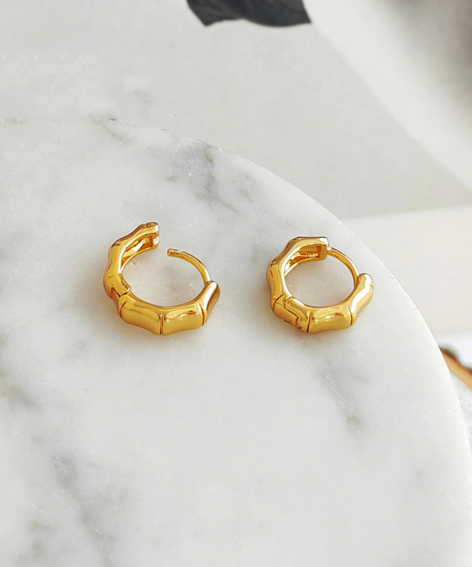 Casual Gold Plated Hoop Earrings