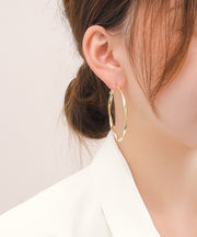 Casual Gold Overgild Circle Hoop Earrings