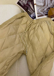 Casual Khaki Corduroy Patchwork Cotton Filled Pants Winter