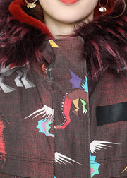 Casual Khaki Fur Collar Fuzzy Rabbit Hair Lined Denim Coats Winter