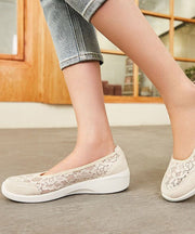 Casual Lace Wedge Heels White Women Splicing Suede