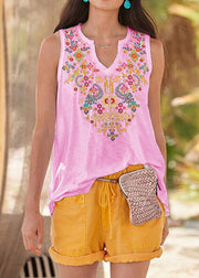 Casual Light Yellow Ethnic Style Top Womens T Shirt Vest