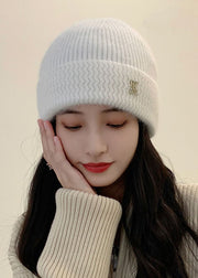 Casual Pink Cashmere Thick Knitted Cotton Bonnie Hat