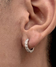 Casual Rainbow Sterling Silver Zircon Hoop Earrings