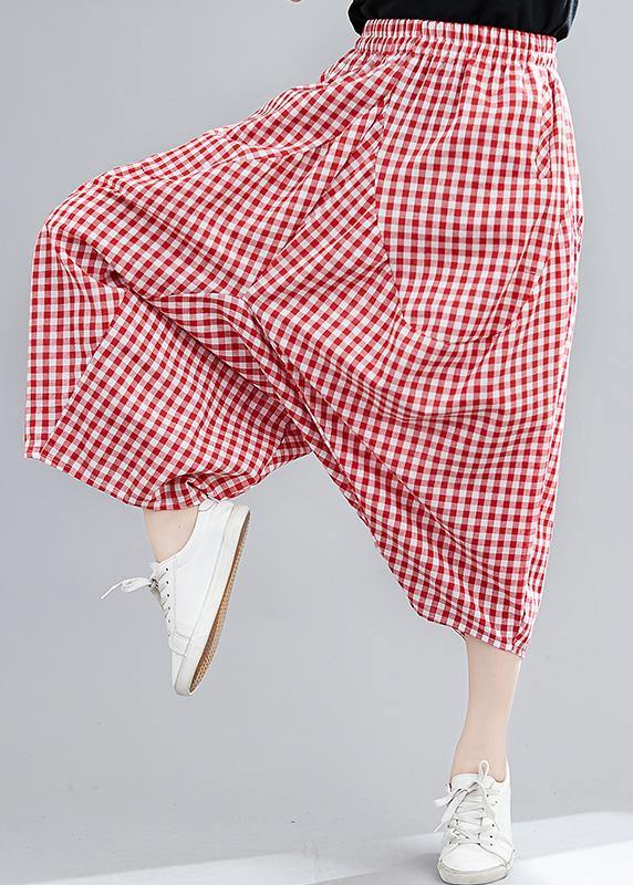 Casual Red Plaid Large Women&