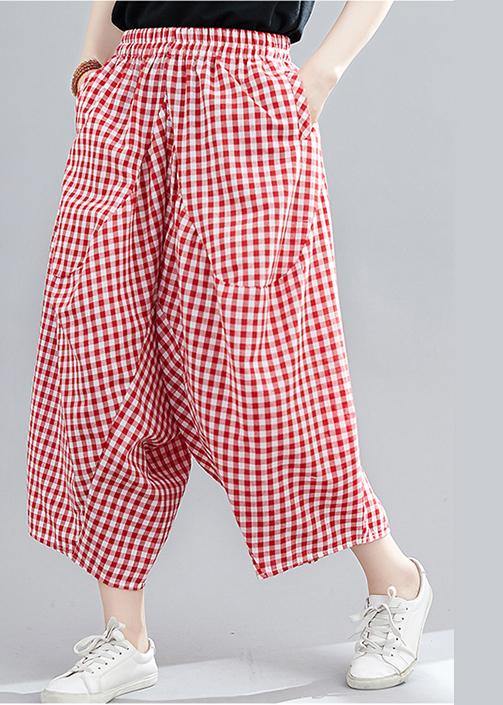 Casual Red Plaid Large Women&