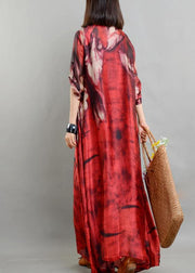 Casual Red Print asymmetrical design Two Pieces Set - SooLinen