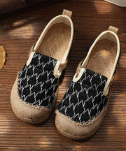 Casual Splicing Flat Feet Shoes Beige Cotton Linen Fabric - SooLinen