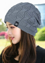Casual Versatile Black Warm Fleece Knit Boonie Hat