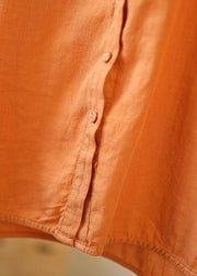 Casual Yellow Pockets Button Fall Long sleeve Shirt Tops