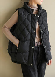 Casual black winter coats plus size clothing Jackets & Coats sleeveless half high neck overcoat - SooLinen