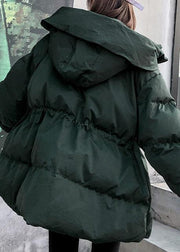 Casual green Parkas for women oversize down jacket winter hooded winter coats - SooLinen