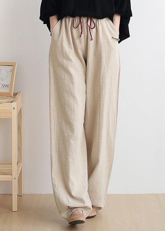 Casual nude trousers women 2021 new spring and summer bloomers linen high waist carrot pants - SooLinen
