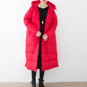 Casual red quilted coat casual quilted coat thick hooded coats Chinese Button